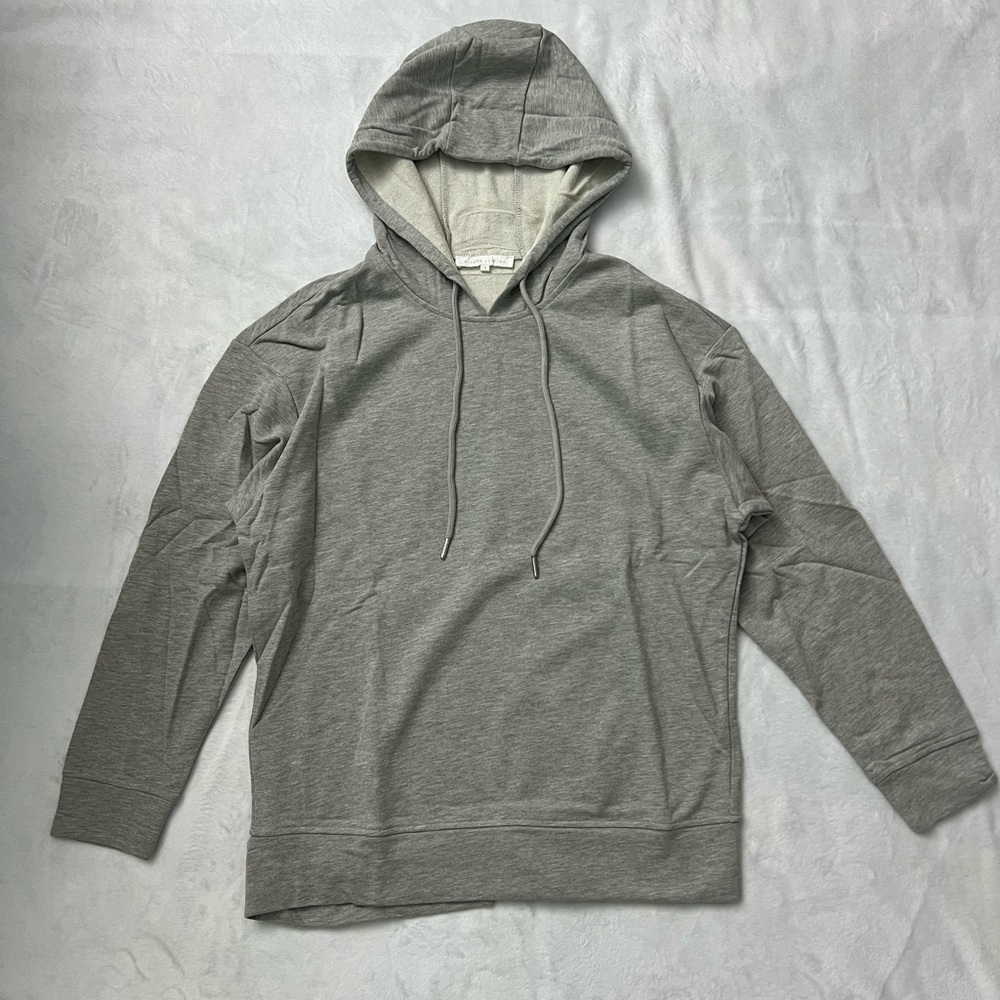 Venice Printed Gray Hooded Pullover Long-Sleeve Shirt w Back Pocket Style Small